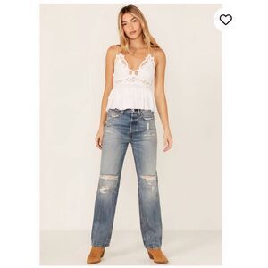 7 For All Mankind Easy Straight Distressed Jeans‎ Size 25 NWT